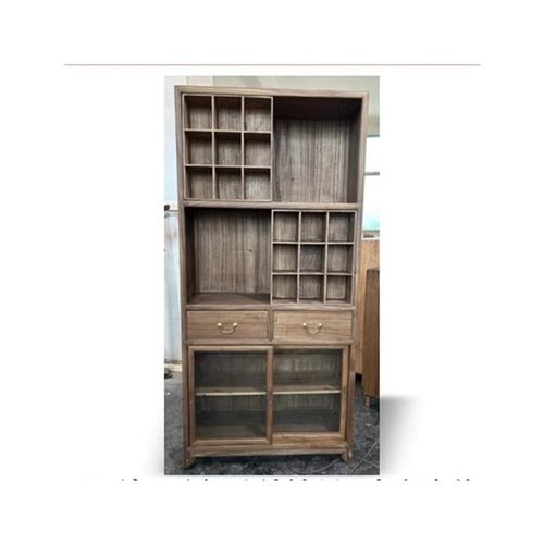 全实木板柜茶室书房书柜厨房置物架储物收纳柜客厅简约陈列展示架