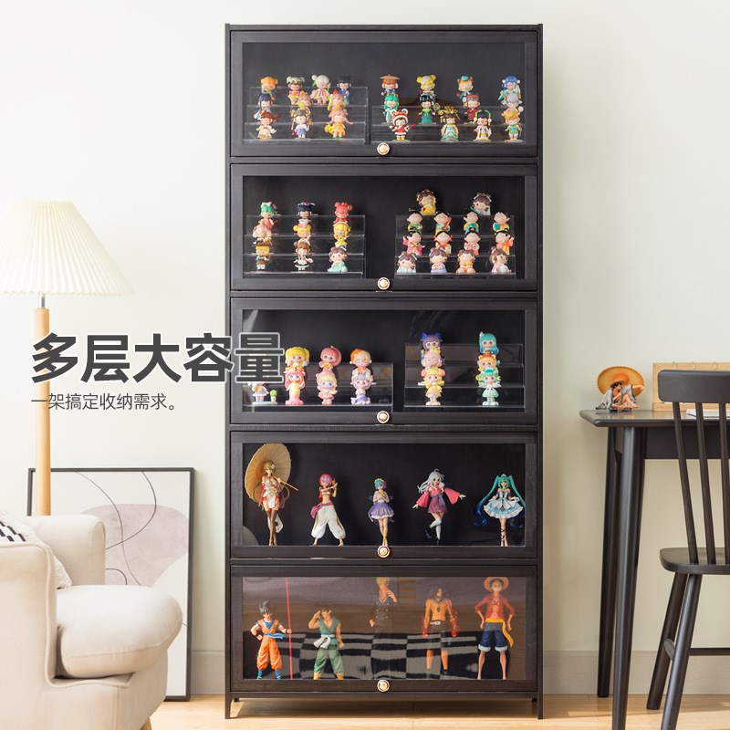 手办收纳盒客厅落地乐高盲盒展示柜家用收纳储物柜玩具模型展示架
