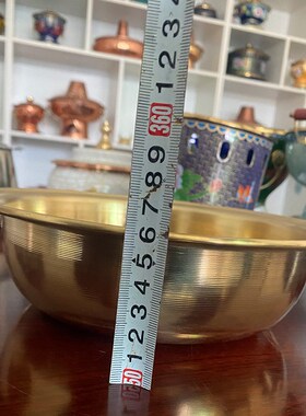 纯铜加厚铜盆聚宝盆盆盆家用黄铜紫铜盆