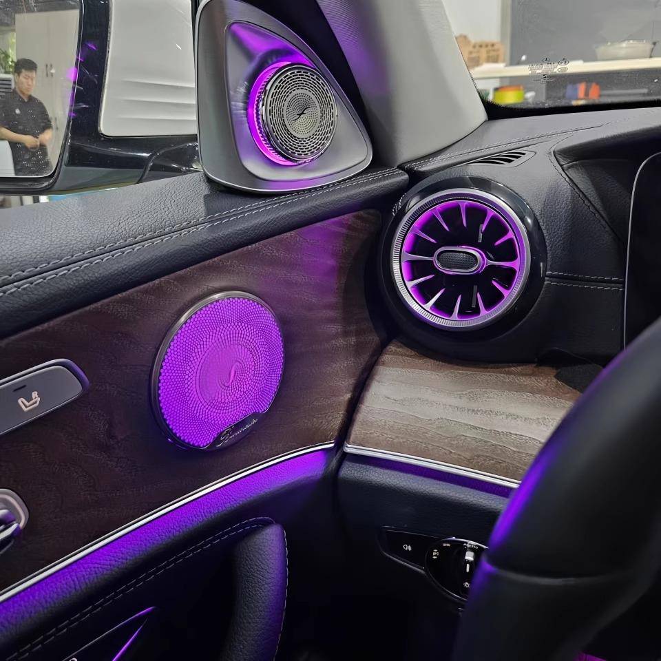 适用于奔驰e300l发光涡轮出风口改装E级W213/W214旋转高音氛围灯