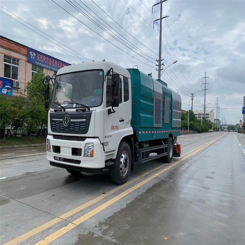 东风天锦10.5方后置吸尘车带扫刷洗地清扫车城市洒水吸尘扫路车