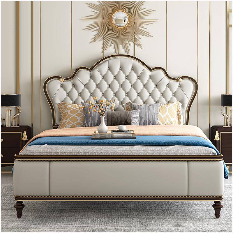 美式轻奢床奢华现代简约1.8米床主卧双人床欧式实木床