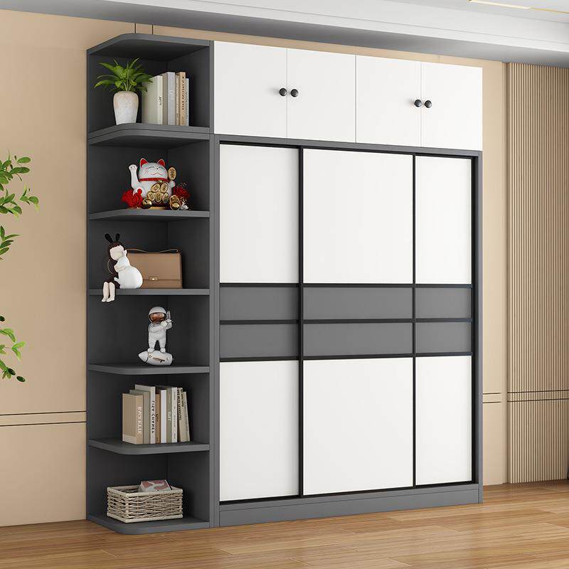 衣柜推拉门实木质组装家用家具简易衣橱卧室家具出租房储物柜