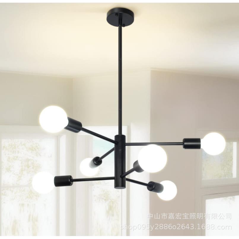 北欧铁艺魔豆客厅吊灯创意分子灯现代简约led卧室书房餐厅黑色灯