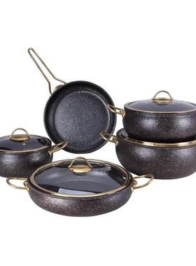 9pcs土耳其风花岗岩大理石不粘套锅GraniteNonstickcookwareset
