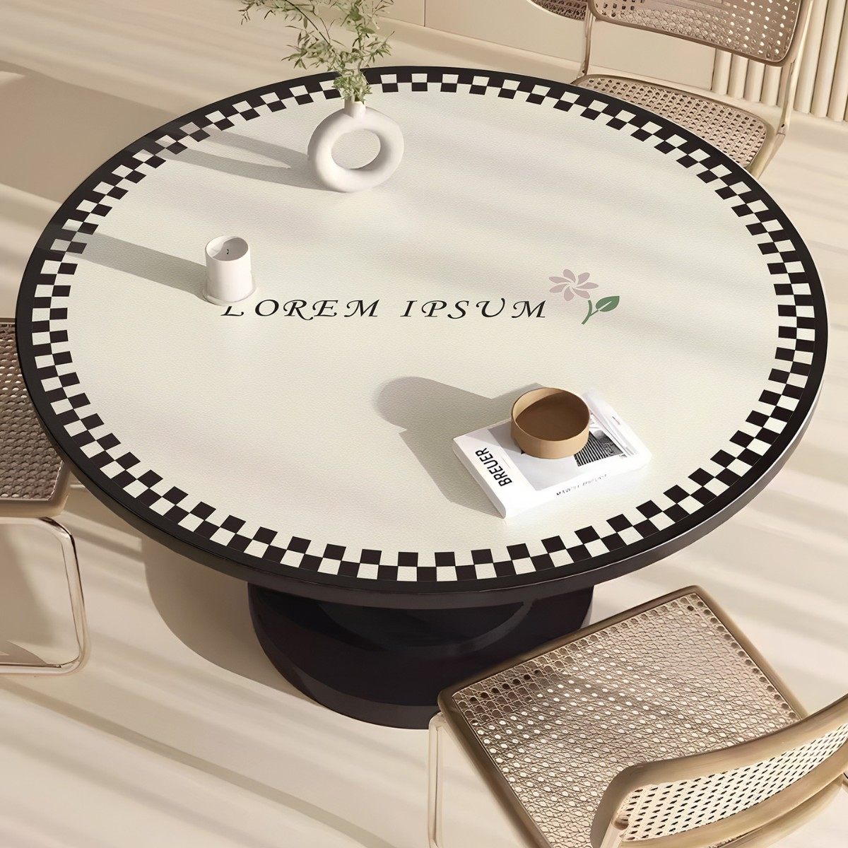 新款圆形皮革桌垫子轻奢高级感茶几专用防水防油免洗客厅桌布,居家布艺,茶几垫,淘宝优惠券,粉丝福利购,淘宝优惠卷