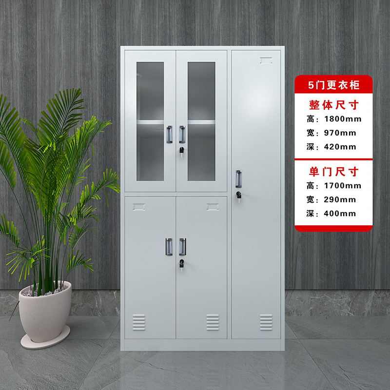 5更衣柜铁皮办公室锁储物柜员工门医院存带文件柜医生五门衣柜