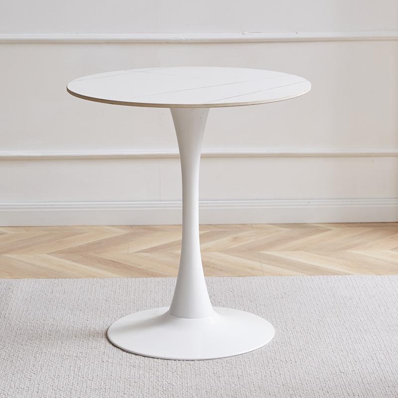 欧式桌子岩版圆形桌甜品店餐桌饭店家用简约前台洽谈简易会议圆桌