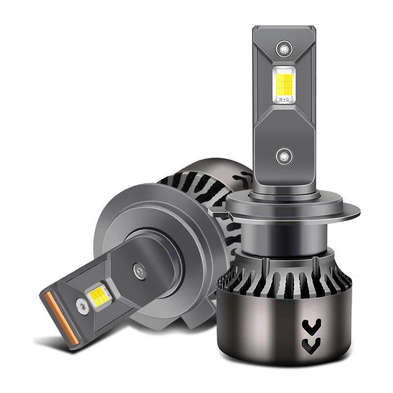 M5三色温双色汽车led大灯75w改装黄光超亮远近光灯泡H1H4H7H11