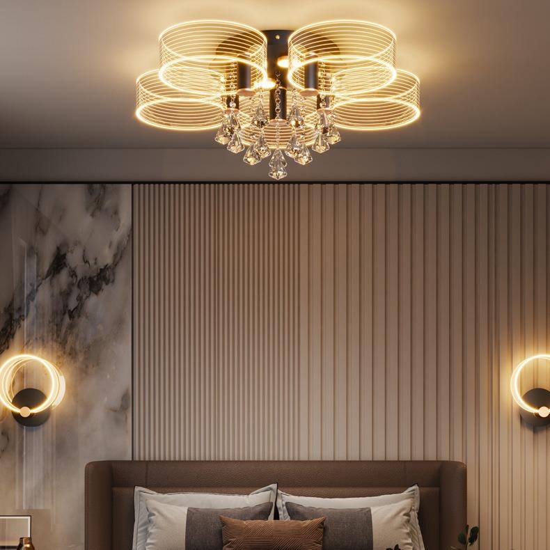 客厅灯2020年新款现代轻奢简约大灯大气圆形水晶顶灯卧室灯吸顶灯