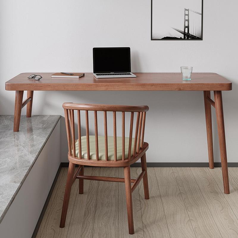 窗台上飘窗书桌长短腿全实木一字长条高低脚设计改造电脑学习桌子