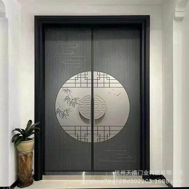 铸铝门别墅大门农村自建房双开门进户门新中式庭院大门入户门