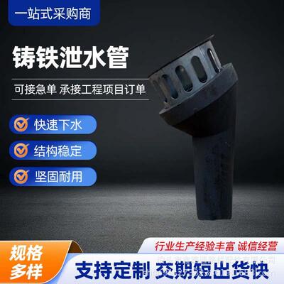 供应排水管桥梁顶铸铁泄水管110x215x350斜头30度泄水管