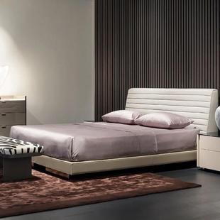意大利罗杰Roger棉麻布艺床高端大气主卧意式极简悬浮双人设计师