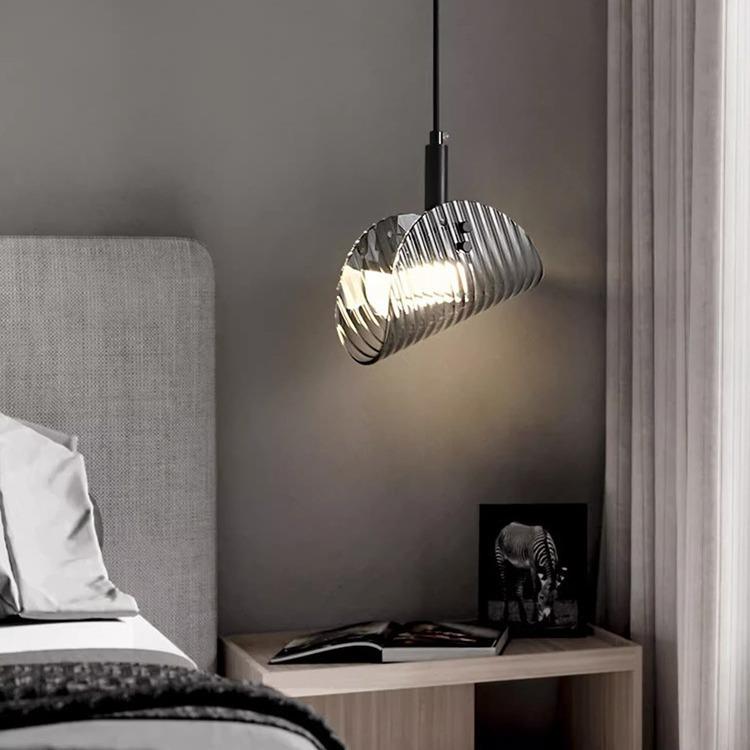 现货北欧卧室床头玻璃吊灯现代简约餐厅吧台小吊灯轻奢客厅背景灯