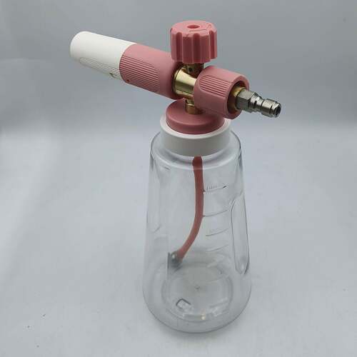 高压清洗机高压洗车水枪1/4快插公头台州PA壶泡沫壶扇形可调1L