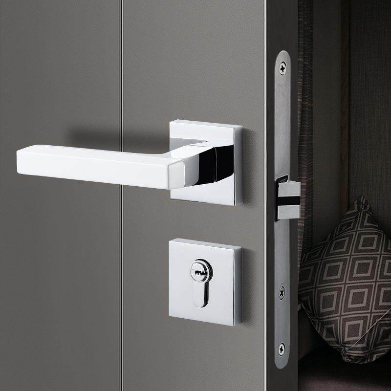 简约门锁室内卧室静音门锁锌合金分体锁家用木门金属门锁