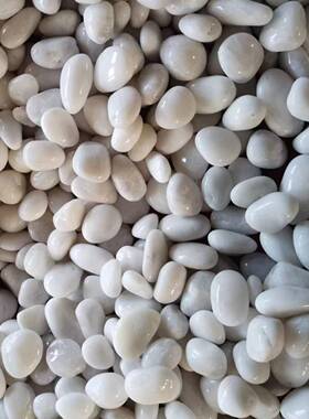 白色精抛光鹅卵石2-3Cm日式园林枯山水砾石庭院造景水洗石灰色