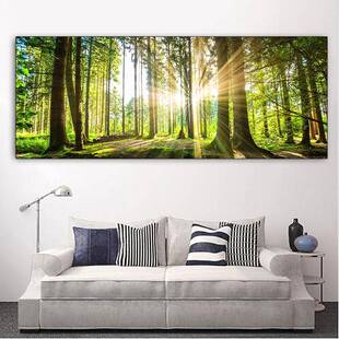 【折扣价】卧室床头装饰画绿色森林壁画客厅树木办公室风景挂画树