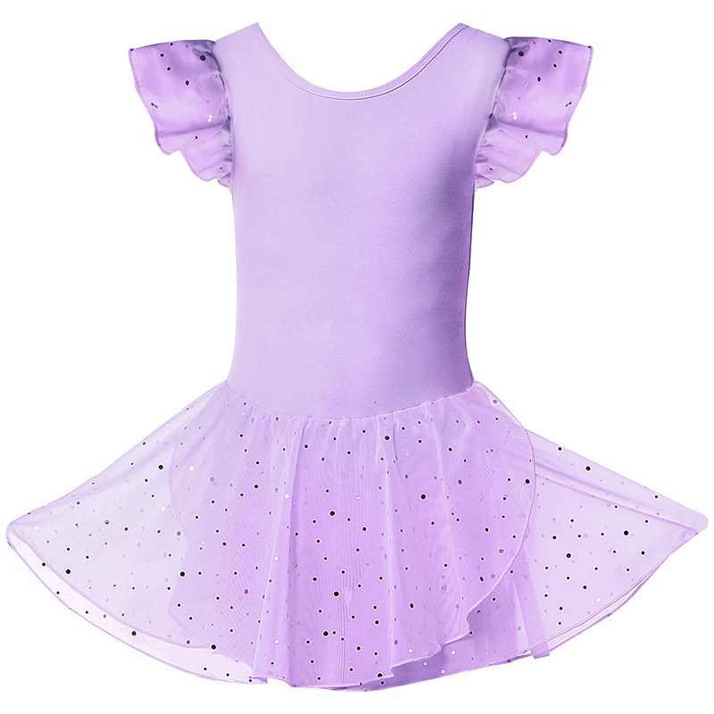 儿童舞蹈裙女亚马逊跨境货源芭蕾舞练功服亮片设计形体表演跳舞裙