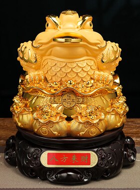 八方来财招财金蟾摆件办公室前台收银台蟾蜍装饰店铺开业乔迁礼品