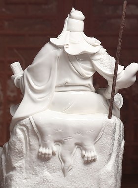 德化关公摆件关公像陶瓷家用供奉关二爷神像招财文财神爷店铺开业