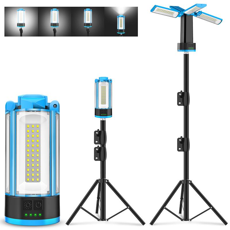 户外多功能工作灯四叶折叠支架灯伸缩式手电筒磁吸防水露营灯