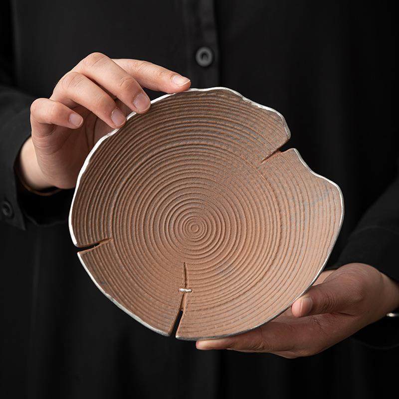 空寂斋禅木壶承老岩泥鎏银粗陶茶承复古干泡盘杯垫茶托盘两用果盘,电子元器件市场,其它元器件,淘宝优惠券,粉丝福利购,淘宝优惠卷