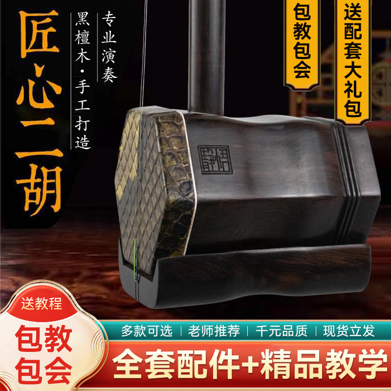 特级黑檀木二胡乐器官方正品初学者入门高端二胡专业表演奏级二胡