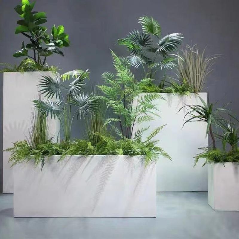 户外不锈钢花箱现做镀锌铁铁艺花盆花池庭院阳台花槽长方形花坛