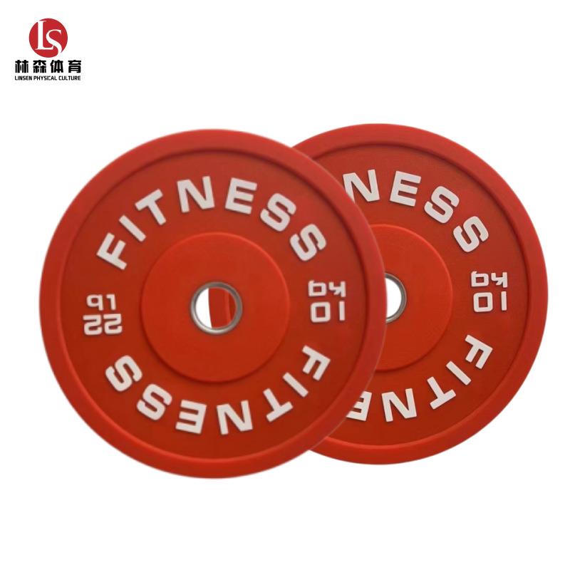 CPU杠铃片彩色无异味大孔钢圈配重片健身器材臀推杠铃片增肌