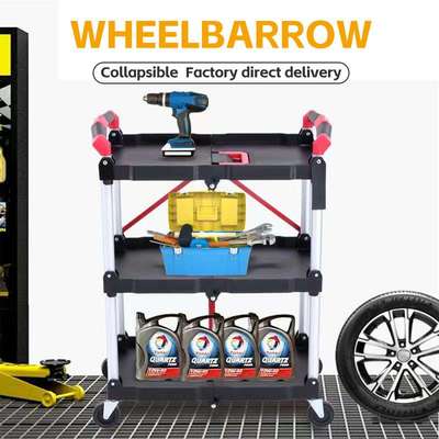 Handcart foldable tool cart multilayer trailer