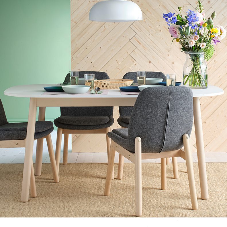 木桌子岩板餐桌超椭现代简约大理石黑色商用圆形纯白经典实木腿圆