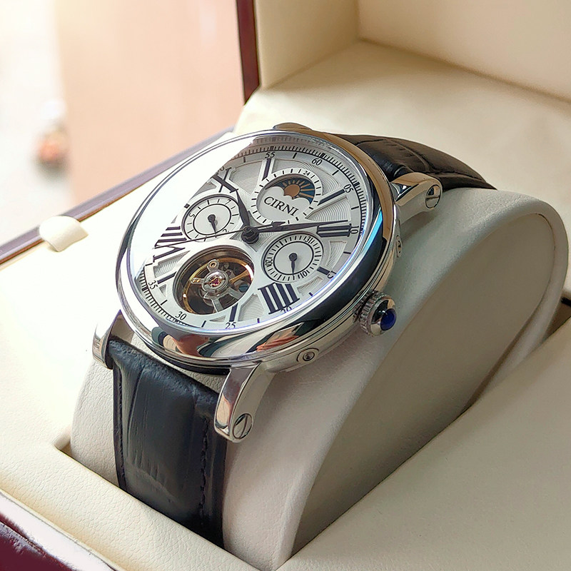 西亚尼机械表男士手表男全自动名牌男表时尚防水镂空皮带2020新款