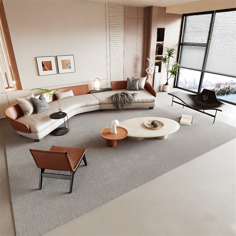 半圆弧形异形沙发美容院酒店大堂办公室售楼处部接待会客休息区