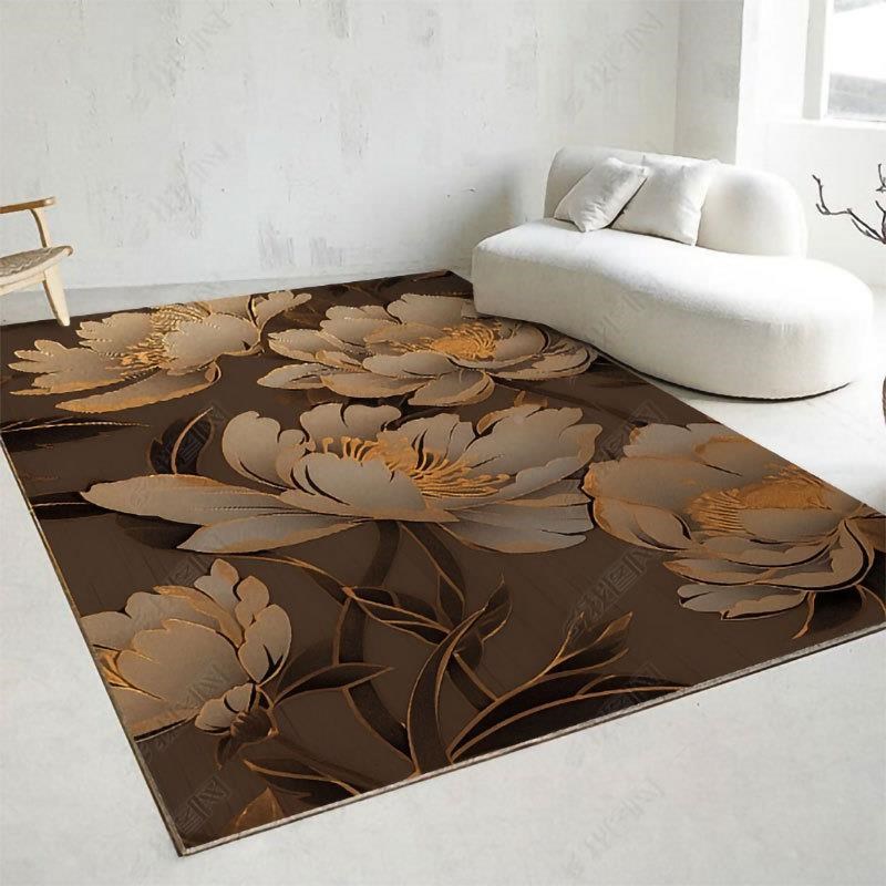 新中式轻奢水墨抽象艺术客厅地毯简约现代卧室床边满铺毯国风地垫