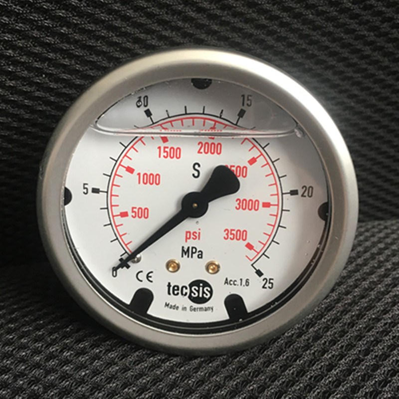tecsis挖土机测试压力表0-60mpa泰科恩注塑机耐震压力表25mpa海天