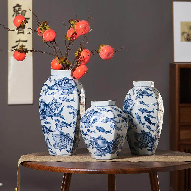 中式青花陶瓷花瓶干花水培花器家居复古客厅电视柜桌面装饰摆件,机械设备,其他机械设备,淘宝优惠券,粉丝福利购,淘宝优惠卷