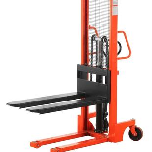 MS1016手动堆高车堆垛车液压升降搬运叉脚踩液压升高堆高车1吨