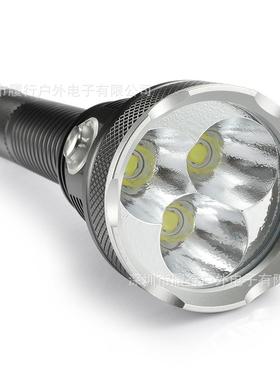 新款3灯XHP70二代大功率潜水手电带电量显示26650户外夜潜探照灯