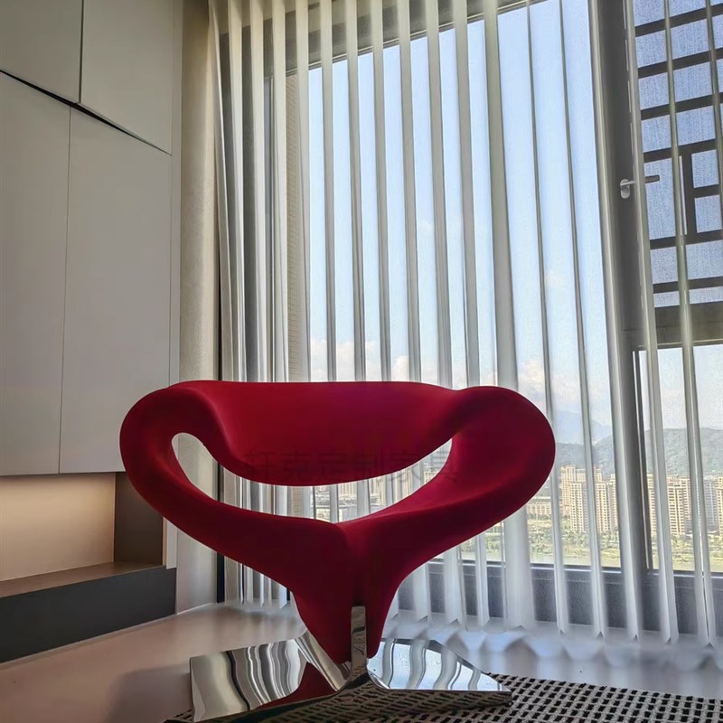 Ribbon Chair北欧设计师款异形飘带椅网红曲线家用休闲接待洽谈椅