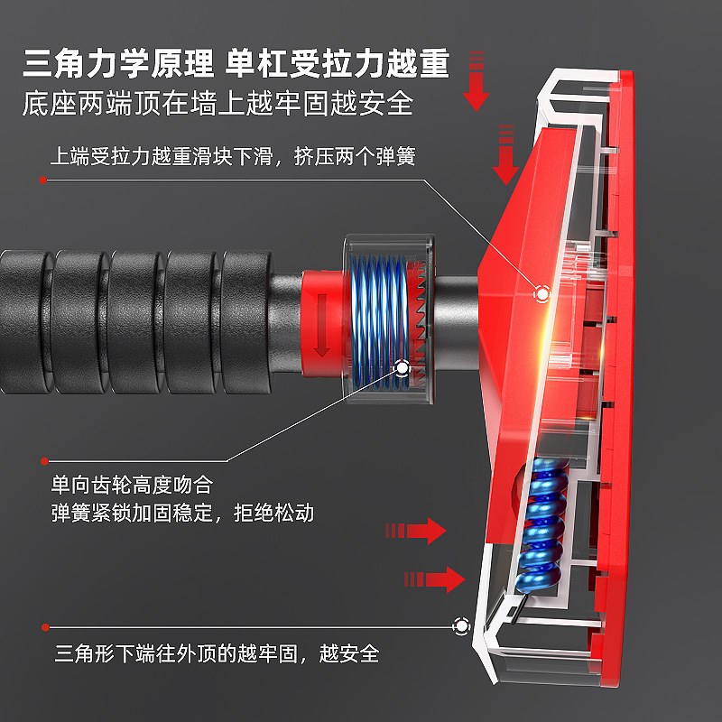 门上单杠家用室内儿童免打孔墙体引体向上器小孩单杆家庭健身器材
