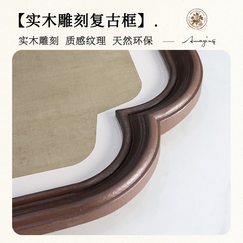 宋代美学玄关装饰画入户正对门壁灯画宋徽宗赵佶听琴图茶室挂画