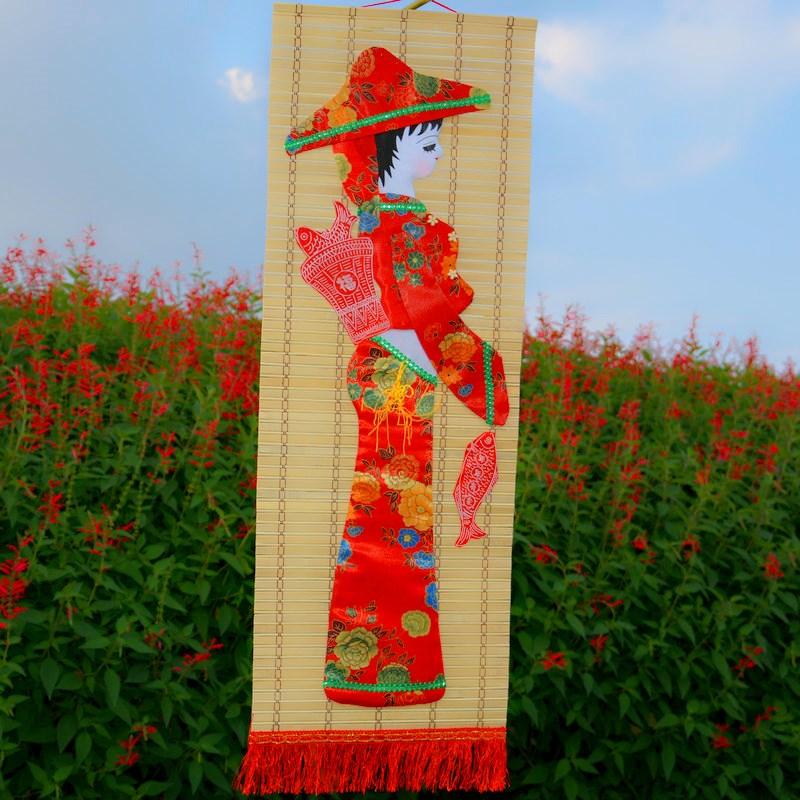 壁画客厅装饰画云南丽江少数民族创意挂画家居刺绣墙壁挂饰挂件图片