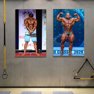 健身房装饰画罗尼库尔曼健美海报挂画施瓦辛格肌肉男俱乐部壁画