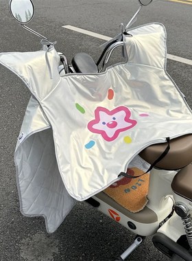 电动车防雨前挡四季通用摩托车电瓶车夏季防水罩防晒挡雨白色太阳