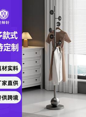 灰色小型落地衣帽架家用不占地卧室衣帽架网红不锈钢放衣服架子