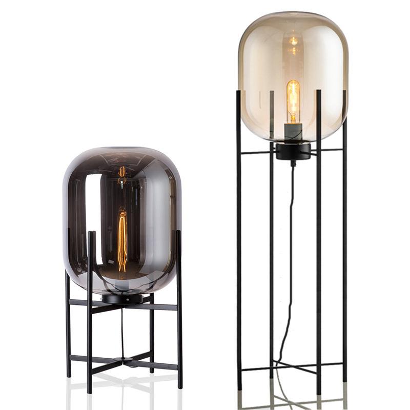 后现代玻璃台灯客厅卧室床头简约创意台灯冬瓜玻璃led落地灯台灯