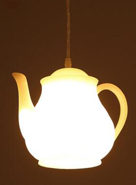 后现代LED单头茶壶吊灯茶楼茶餐厅树脂茶壶吧台吊灯创意时尚吊灯