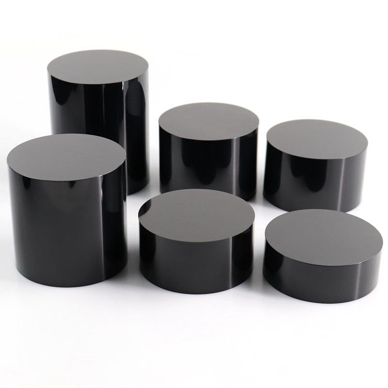 亚克力黑色圆柱落地展示架珠宝首饰展会亮面商品聚会展示台